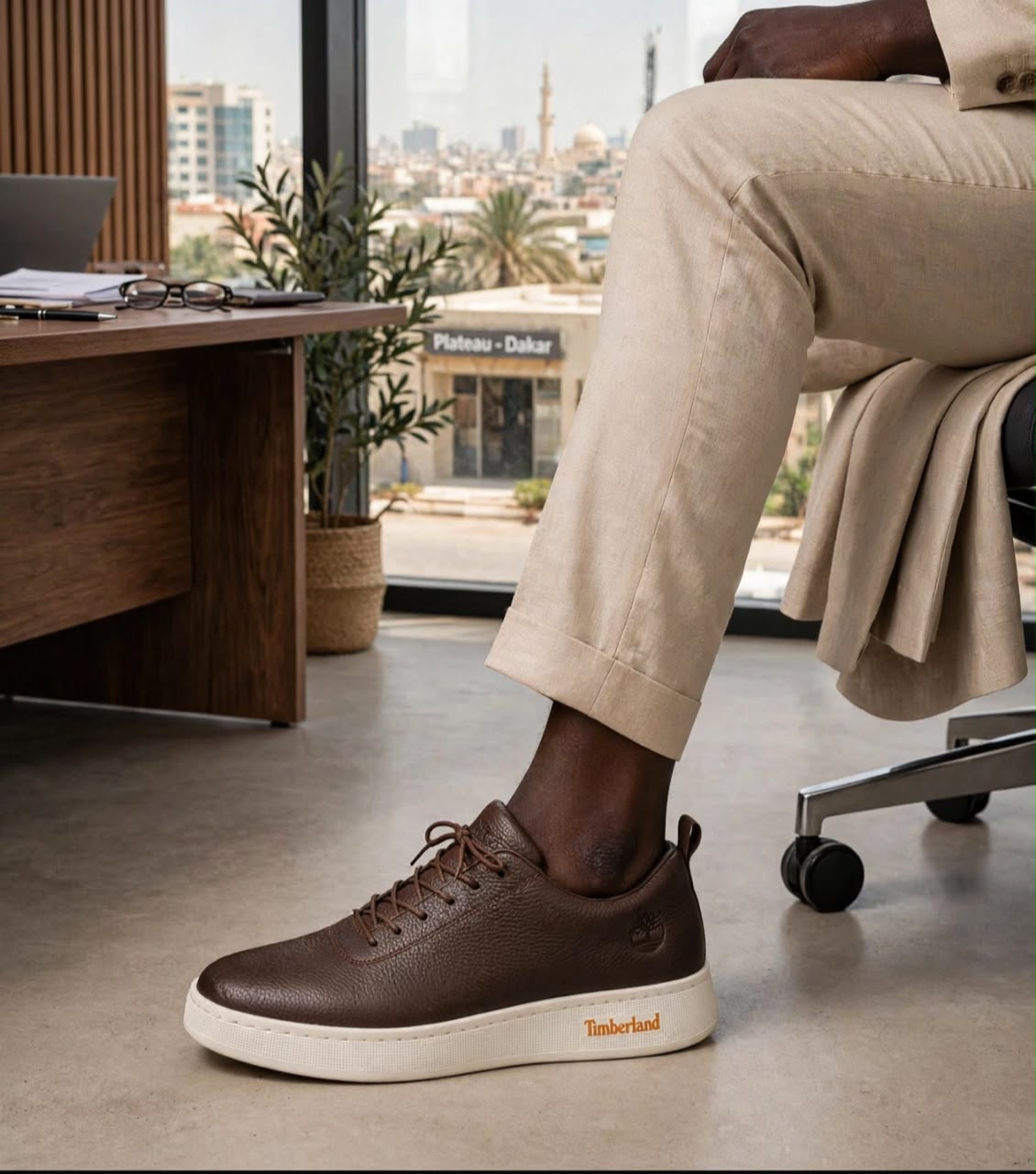 Sneaker cuir ville marron - Adulte (41-46)