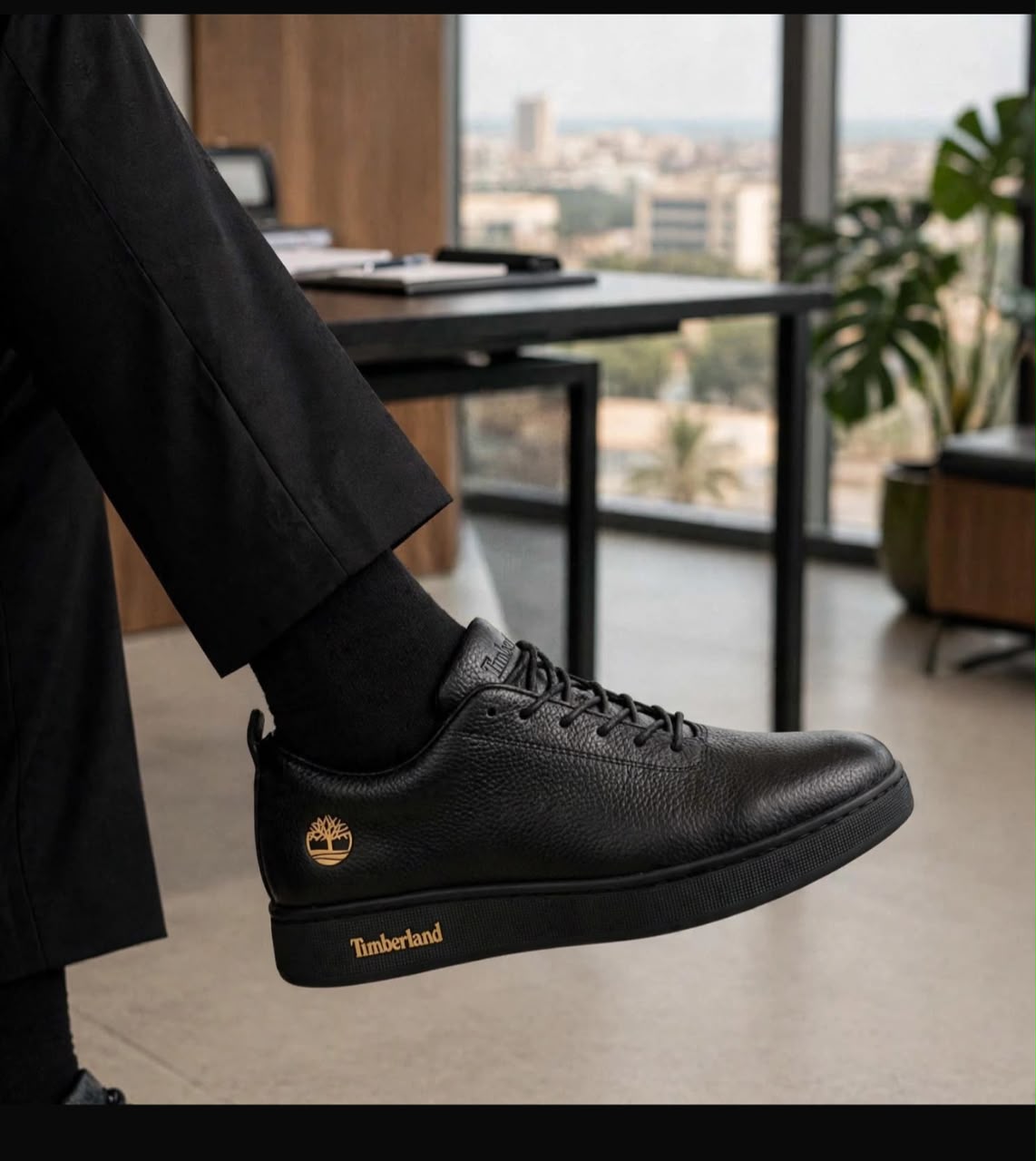 Sneaker cuir ville noir - Adulte (41-46)